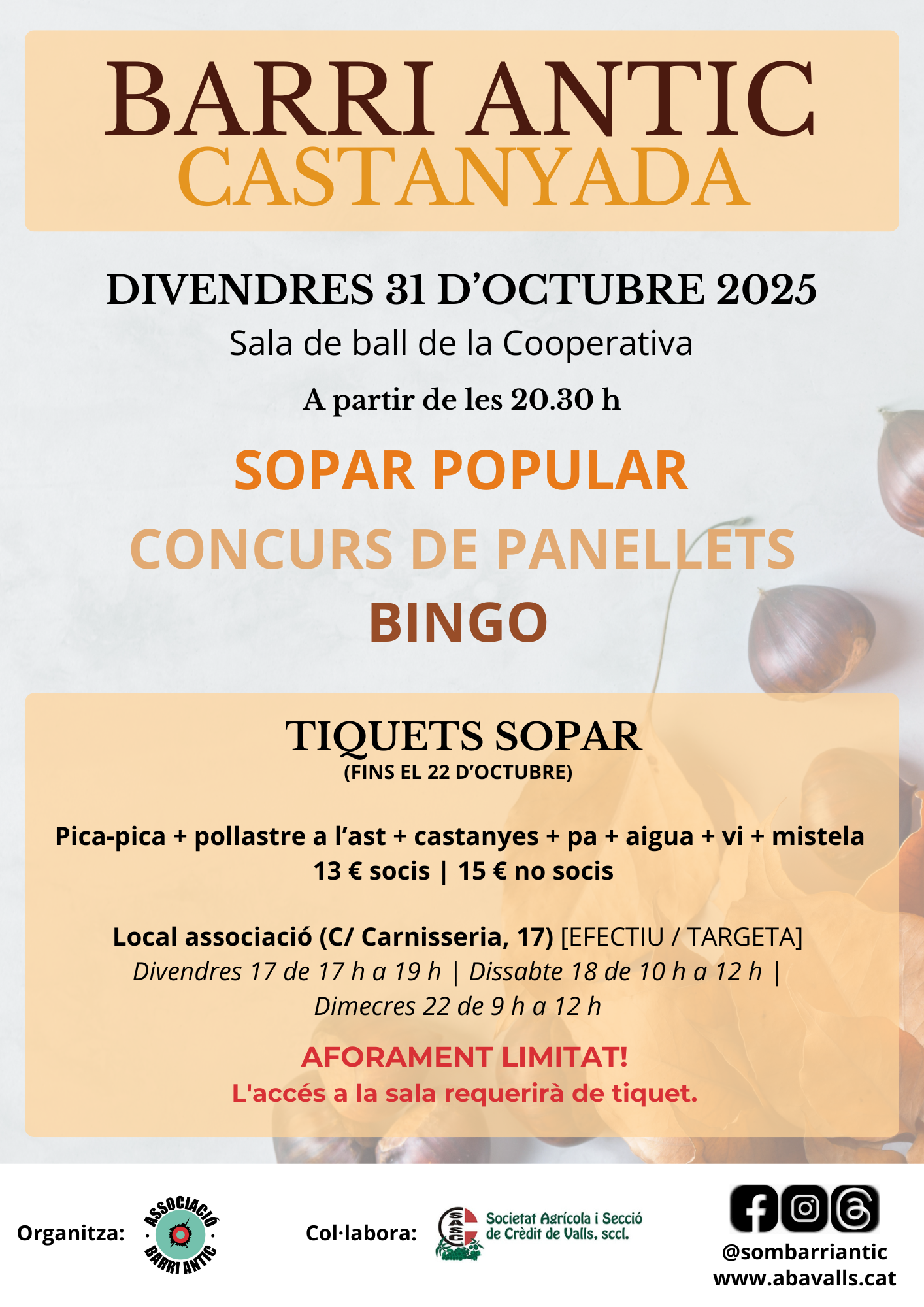 Torna la Castanyada al Barri Antic!