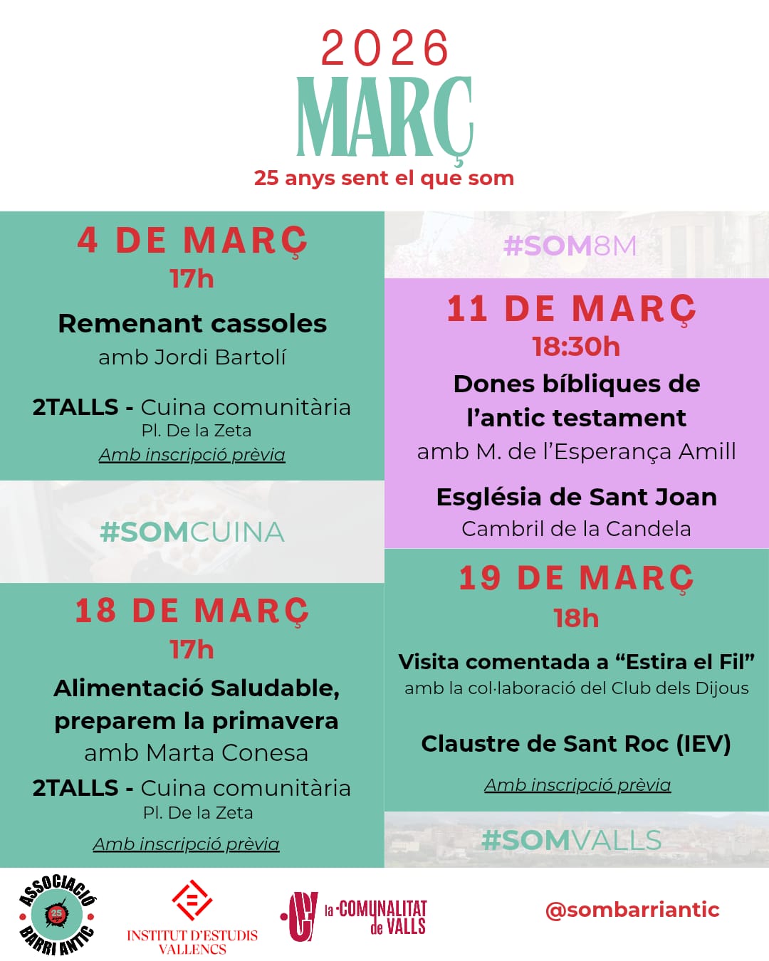 El març arriba carregat d’activitats al Barri Antic